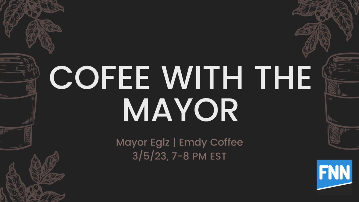 Join Arborfield Mayor, Eglz, for a community event at Emdy Coffee in Arborfield! Discuss your concerns, future plans, and more on March 5th from 7-8 PM EST. Don't miss out on this opportunity to connect with your local government!

<a href="/FedoraMasterB98/">FedoraMasterB98</a> 
<a href="/DOCMFirestone/">Firestone Department of Commerce</a>