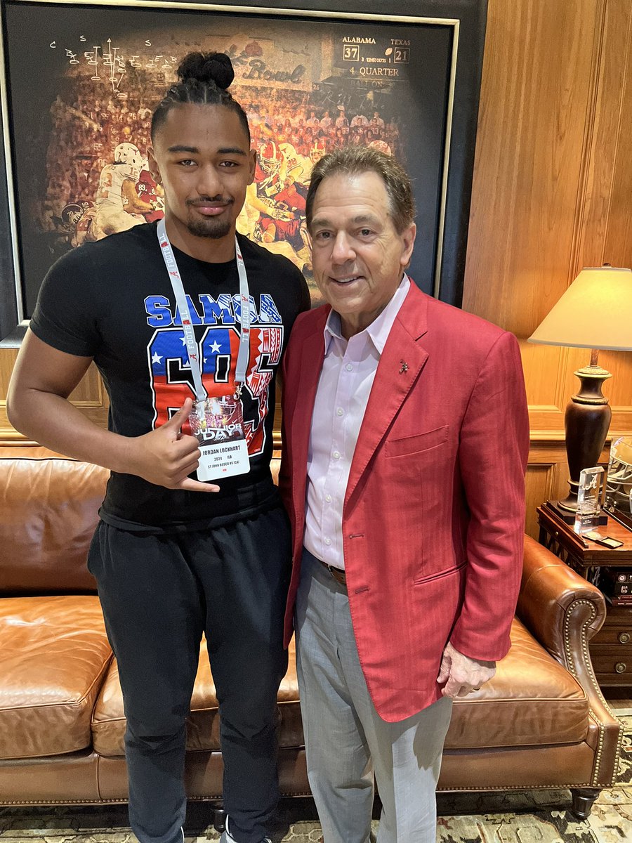 _jordanlockhart's tweet photo. Had a Great Talk and time with Coach Saban! #Rolltide❤️🐘 https://t.co/VCPb6lgZoB