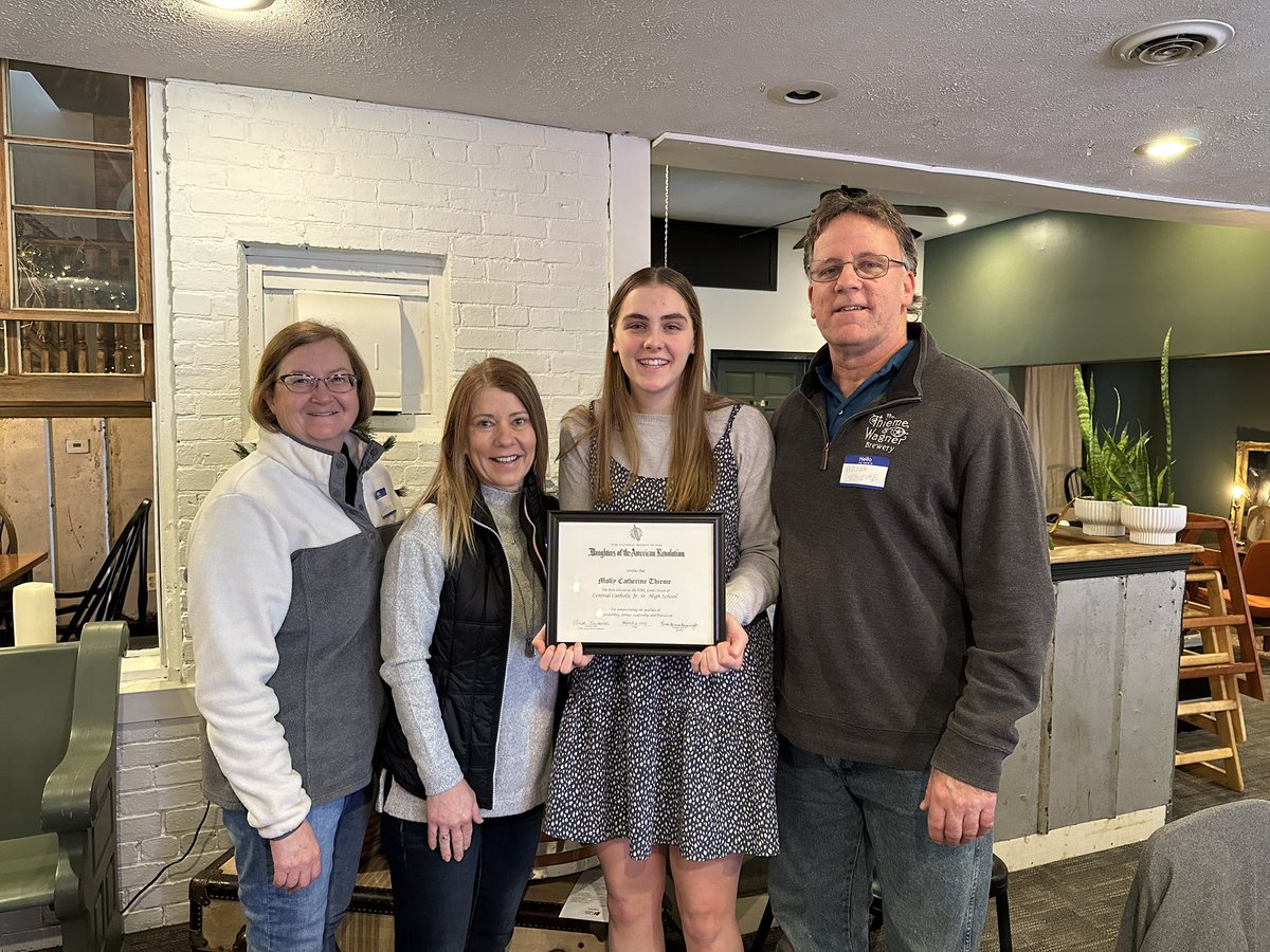 Mr. Seeley, LCSS President (@lcss_president) on Twitter photo Central Catholic senior, Molly Thieme, was chosen as one of the Daughters of the American Revolution award recipients for Good Citizenship - demonstrating the qualities of Dependability, Service, Leadership and Patriotism. Congratulations Molly! 🎉🇺🇸 <a href="/lafacatholic/">Lafayette Catholic School System</a> Central Catholic senior, Molly Thieme, was chosen as one of the Daughters of the American Revolution award recipients for Good Citizenship - demonstrating the qualities of Dependability, Service, Leadership and Patriotism. Congratulations Molly! 🎉🇺🇸 <a href="/lafacatholic/">Lafayette Catholic School System</a>
