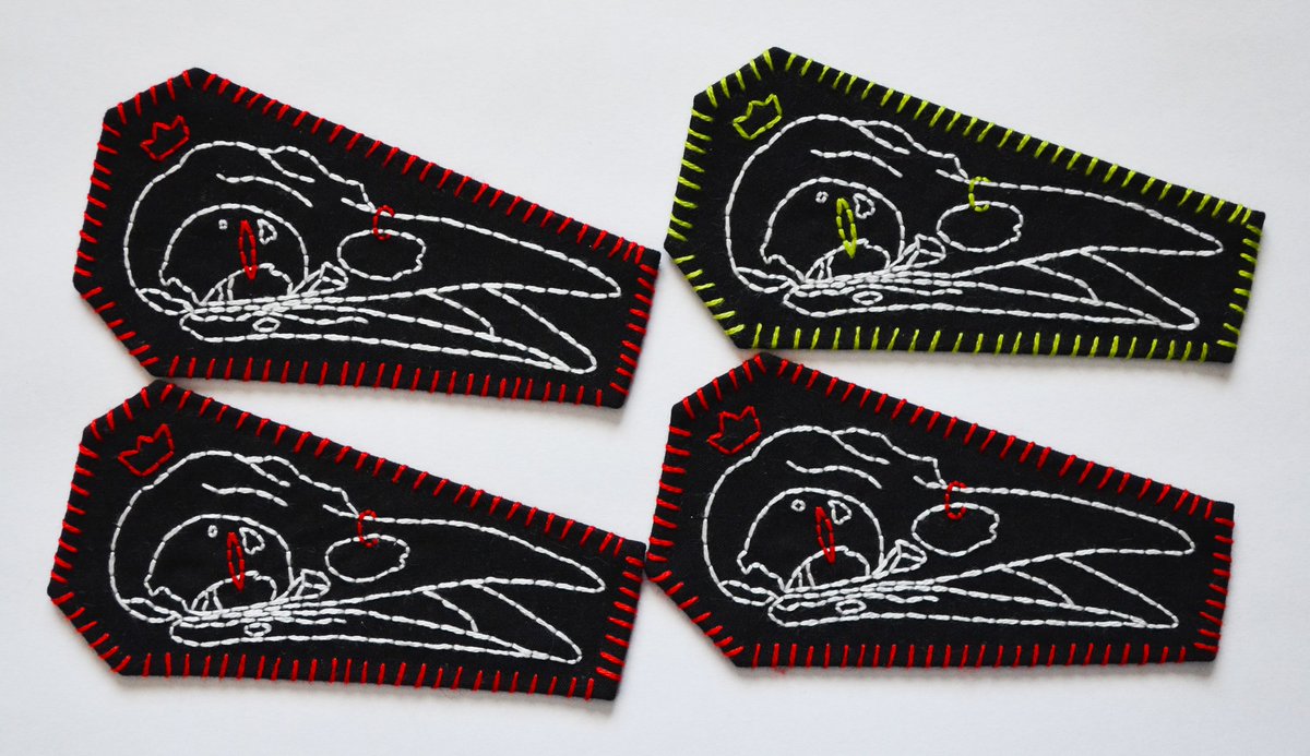 Crow patches back in stock + new green variant! ko-fi.com/feonix/shop