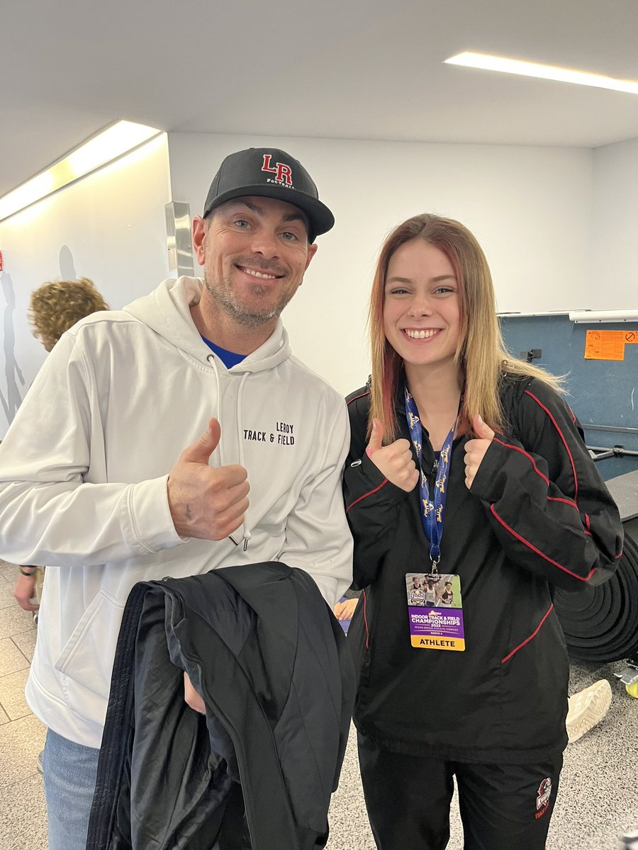LeRoy_CSD's tweet photo. Congrats to Charlotte Blake on a great indoor season!  She ran a great 1600m for the section V relay team at the state meet!  #LRProud https://t.co/XJDq7hO1oh