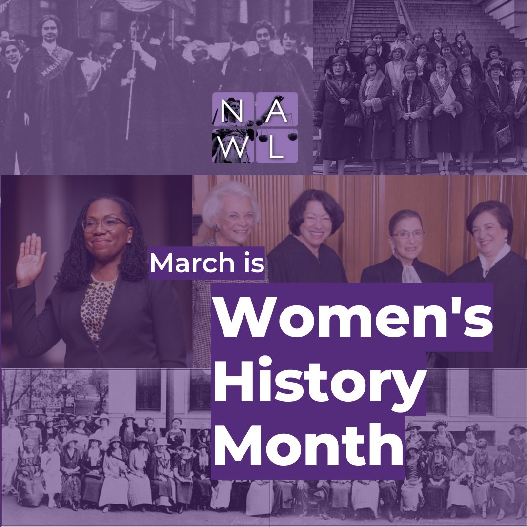 NAWLWomeninLaw's tweet image. This month - and every month - NAWL celebrates the contributions of women to society.

Honor #WomensHistoryMonth by exploring our timeline of important events for women in the legal profession: nawl.org/p/cm/ld/fid=20

#NAWLWomeninLaw #legal #law #womenshistory #EmbraceEquity