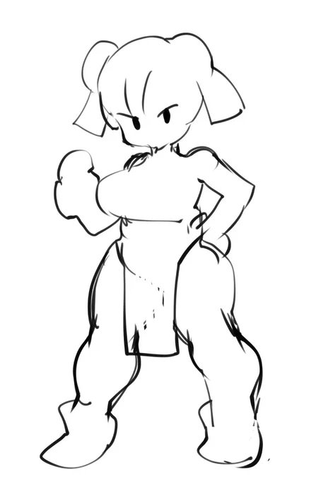 頭身低めで描かれることが少ないキャラは自分絵LoRA+HNでも低くなりにくい。けどCN(手描き)を併用すれば強引に描いてくれるの楽しい#AIイラスト 