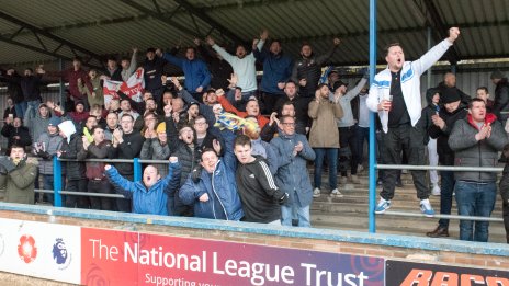 Smudgerlinnet's tweet photo. Skipper @mikeclunan fires in the winning goal against Scarborough to send @officialKLtown  back to the top of the @TheVanaramaNL North FT 3-2 https://t.co/GuLs9JQ7CD