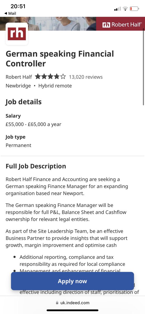A job requiring German skills right here in Newport people!! <a href="/roberthalf/">Robert Half</a>. 🇩🇪: a language in demand!  A pretty nice salary too! No German qualifications? Don’t bother applying! #financeandgerman #youdothemaths #languagesopendoors @EAS_IntLanguage <a href="/WG_Education/">Welsh Government Education</a> <a href="/CSC_langlitcomm/">CSC_LLC</a>