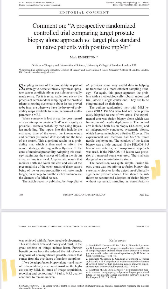 Minerva Urology and Nephrology (@mun_journal) on Twitter photo <a href="/EmbertonMark/">Mark Emberton</a>
#prostatebiopsy #MRI #fusion
Is target fusion biopsy not inferior to target plus standard biopsy in naive pts ?
minervamedica.it/en/journals/mi… <a href="/EmbertonMark/">Mark Emberton</a>
#prostatebiopsy #MRI #fusion
Is target fusion biopsy not inferior to target plus standard biopsy in naive pts ?
minervamedica.it/en/journals/mi…