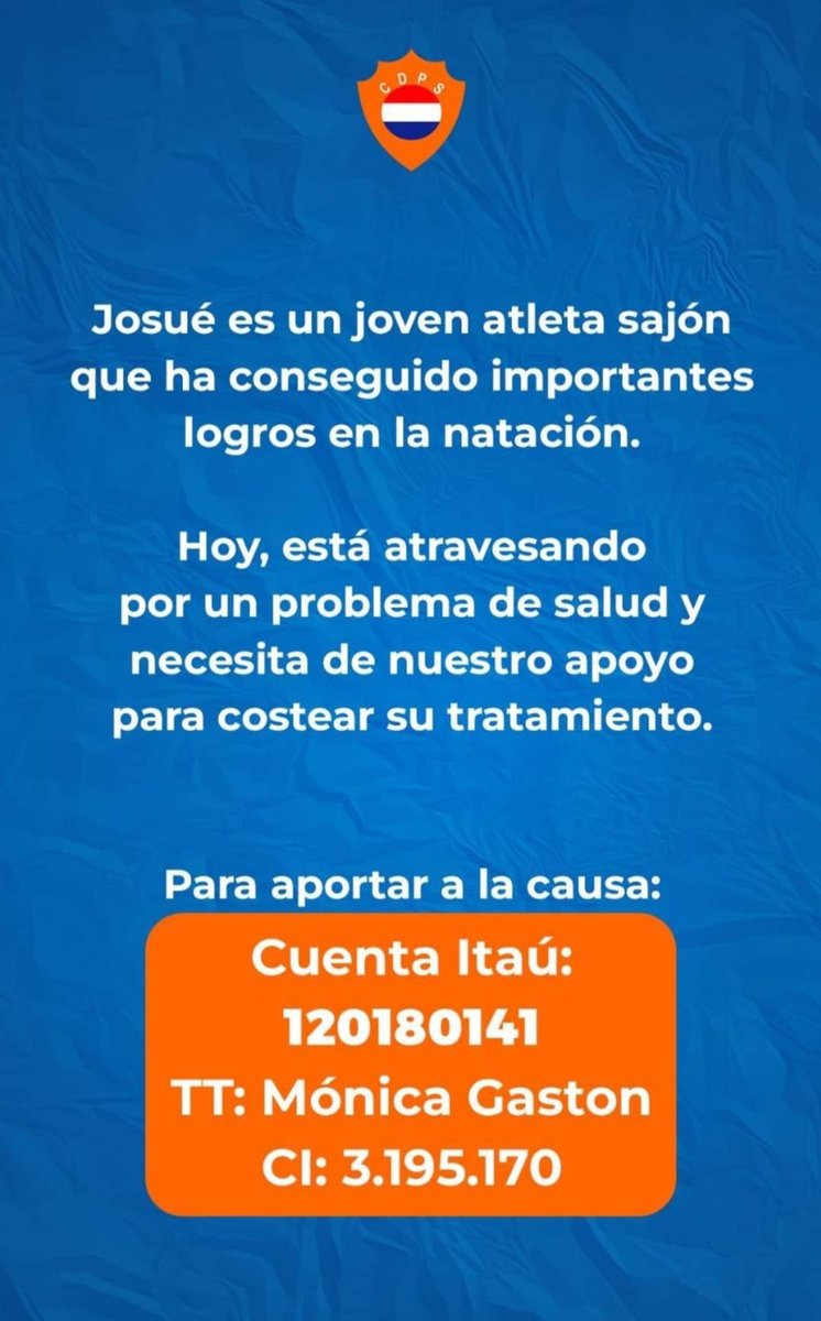 Josué es un joven atleta de solo 16 años, que necesita de tu ayuda para su tratamiento contra el cáncer. 🙏
