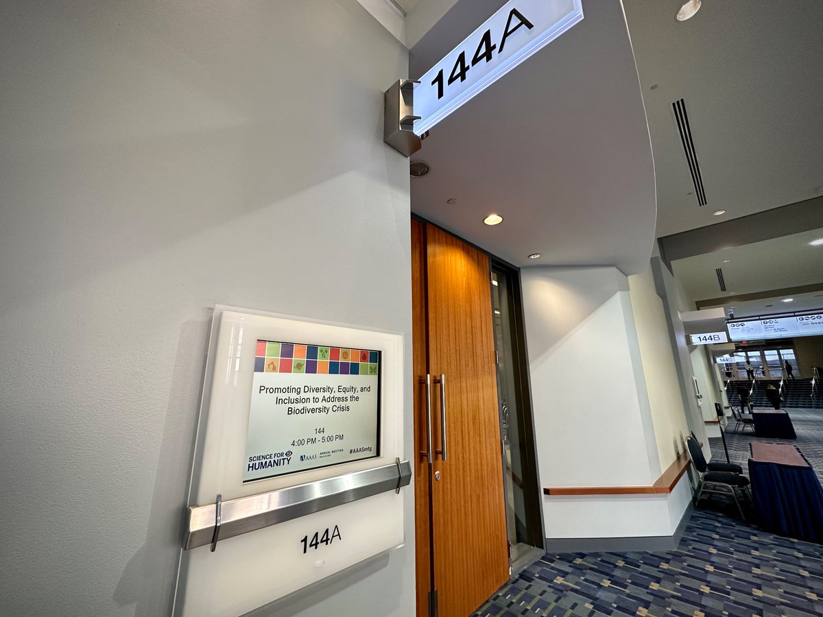 CCSTorg's tweet image. We are all set for our conversation on Promoting Diversity, Equity, and Inclusion to Address the Biodiversity Crisis. Join us in room 144.

Featuring Miguel Ordeñana @NHMLA, Irene Engilis @MWFB,  @KGDouglass @OBTlab and moderator @AmberJMace.

#AAASmtg