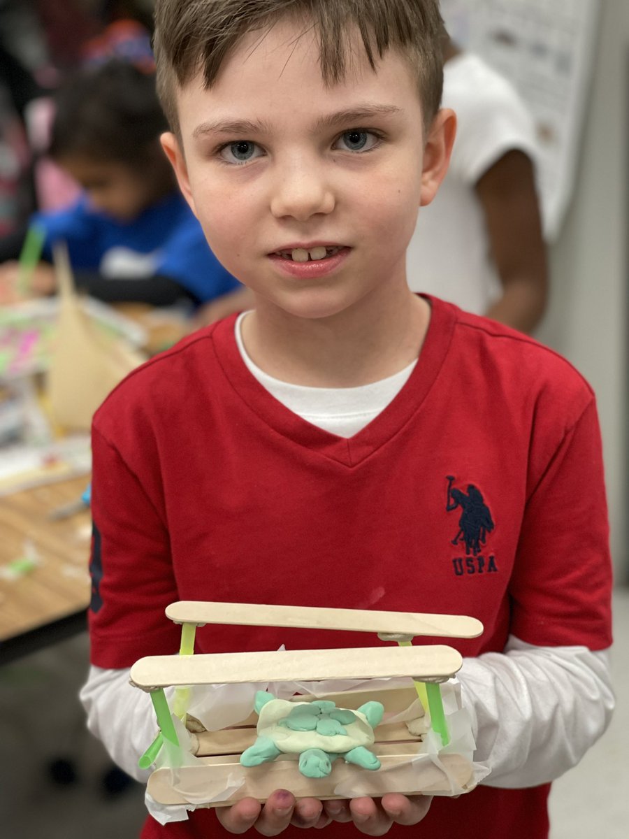 And the winner of the STEM challenge is…. His turtle was able to travel to the vet safely.  (There was a door too. ) 1st graders at work.  <a href="/SwansCreekES/">Swans Creek Elem</a>