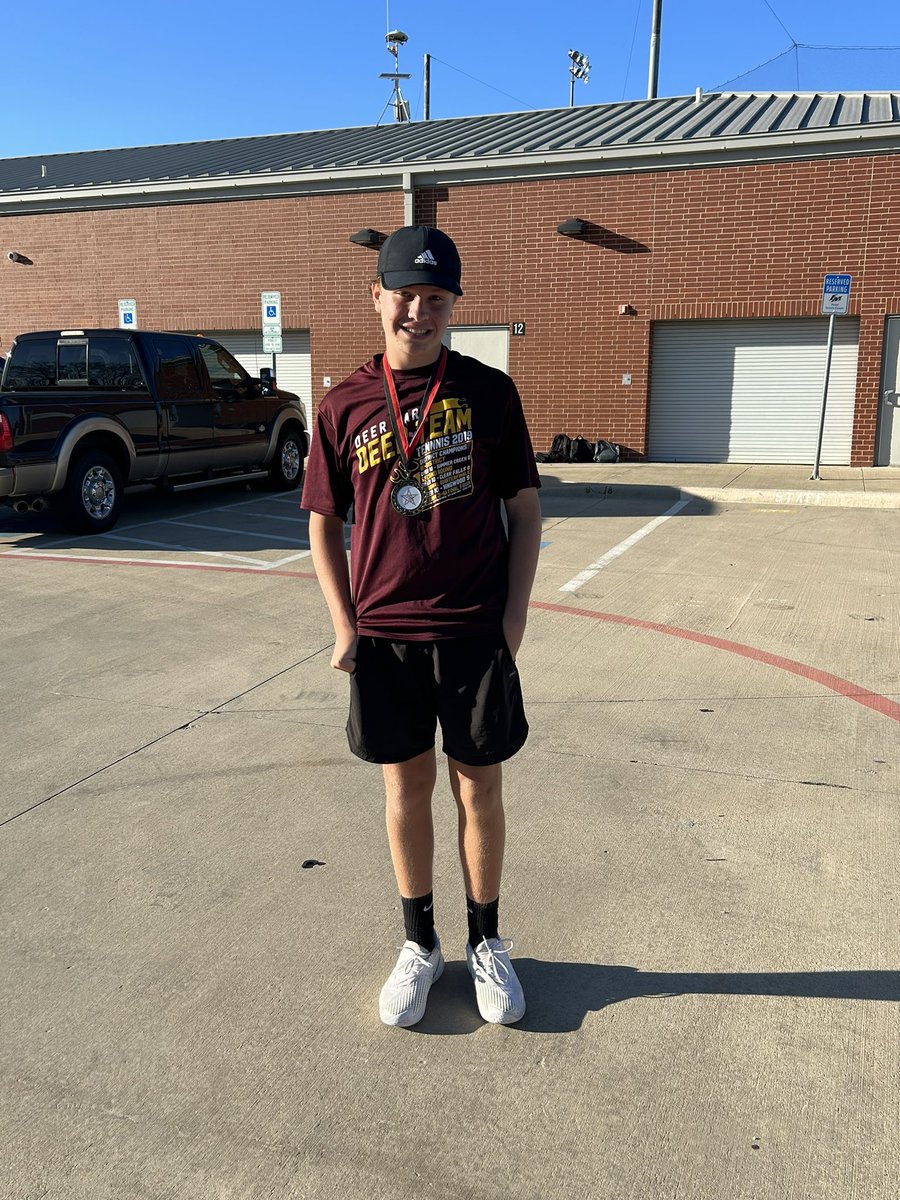 DPISD_Tennis's tweet image. Congratulations to Jake for winning the consolation bracket of B singles at the Coppell Varsity tournament!  🦌 🎾 @Coachtheim @CoachLadner13 @DPISD_South
