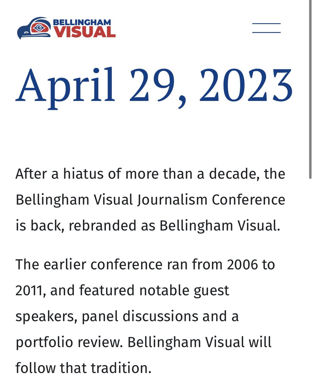 Excited to be part of the team launching the new Bellingham Visual conference. Save the date and sign up for email updates on the site. bellinghamvisual.com