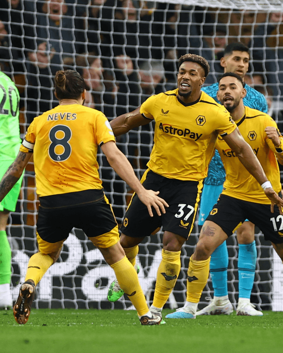 premierleague's tweet photo. FULL-TIME Wolves 1-0 Spurs

Wolves secure all three points, with Adama Traore scoring the winner inside the last ten minutes

#WOLTOT https://t.co/MYCp6AjeLa