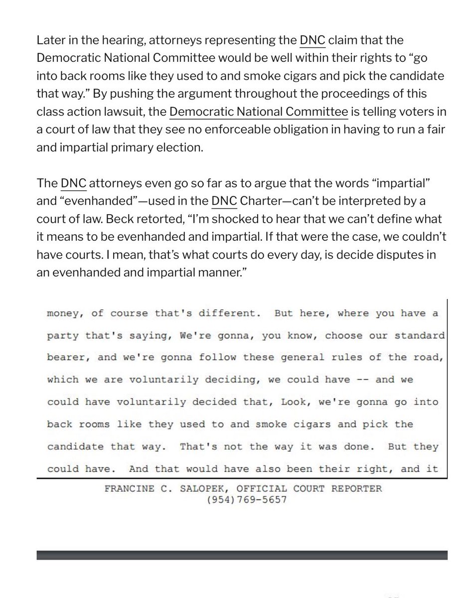 OlivesStones's tweet photo. @ThinkCivics @disclosetv 😂Hardly.
As a lifelong Dem voter, pleadings & argument in class action suit against DNC & Wasserman-Shultz made it abundantly clear to me my party didn’t give a phuck about my vote, or that of any other D constituents, & THEY would install THEIR chosen nominee.
#DemExit2016 https://t.co/5LkBfuHceE