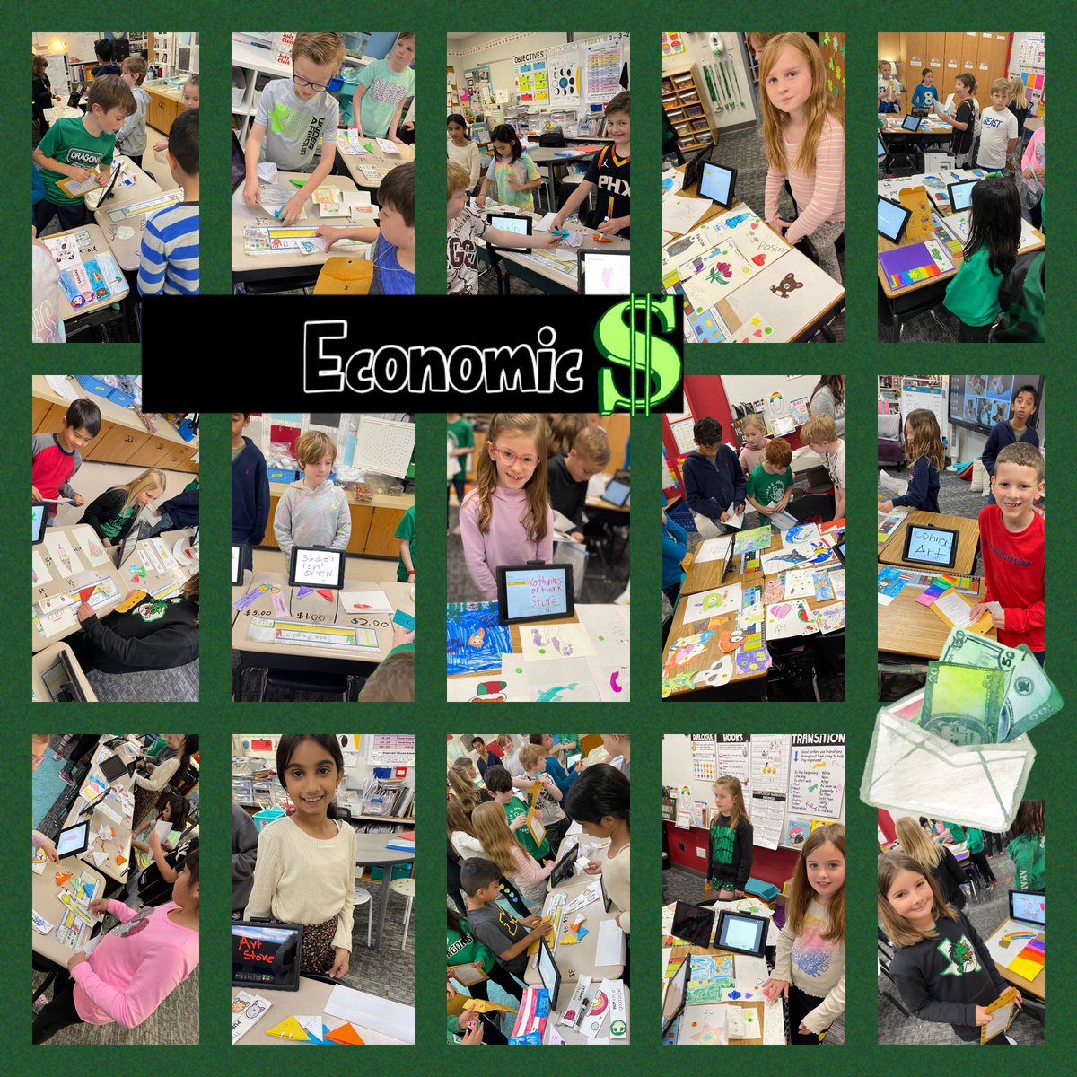 Putting our Economics unit into practice - with Miss Hannan’s class <a href="/Jack_D_Johnson/">Jack D. Johnson</a> - students opened shops to buy and sell student made goods with income they earned #InspireExcellence 👏💵