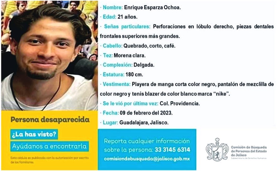 GDLbu's tweet image. Ayudemos a Enrique "Kike" Esparza Ochoa a volver con sus seres amados.
Favor de compartir.
#hastaencontrartekike 
#Jalisco
#Desaparecido