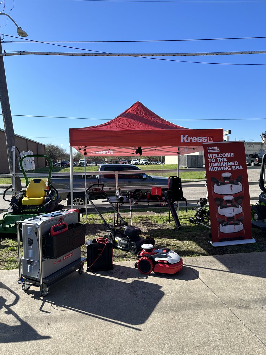 PhotoByLeal's tweet photo. Stop by and check out Kress at the open house at STORM LAWN &amp; GARDEN, LLC 

Kress = Most Advanced Technology in OPE
#Kress #TeamKress #Ope #PowerEquipment #Robotics #BatteryTechnology #Robotic  #RoboticKress #RtkMower  #Positec #Houston #KressUsa #CyberTank https://t.co/qH1TVkbVcW