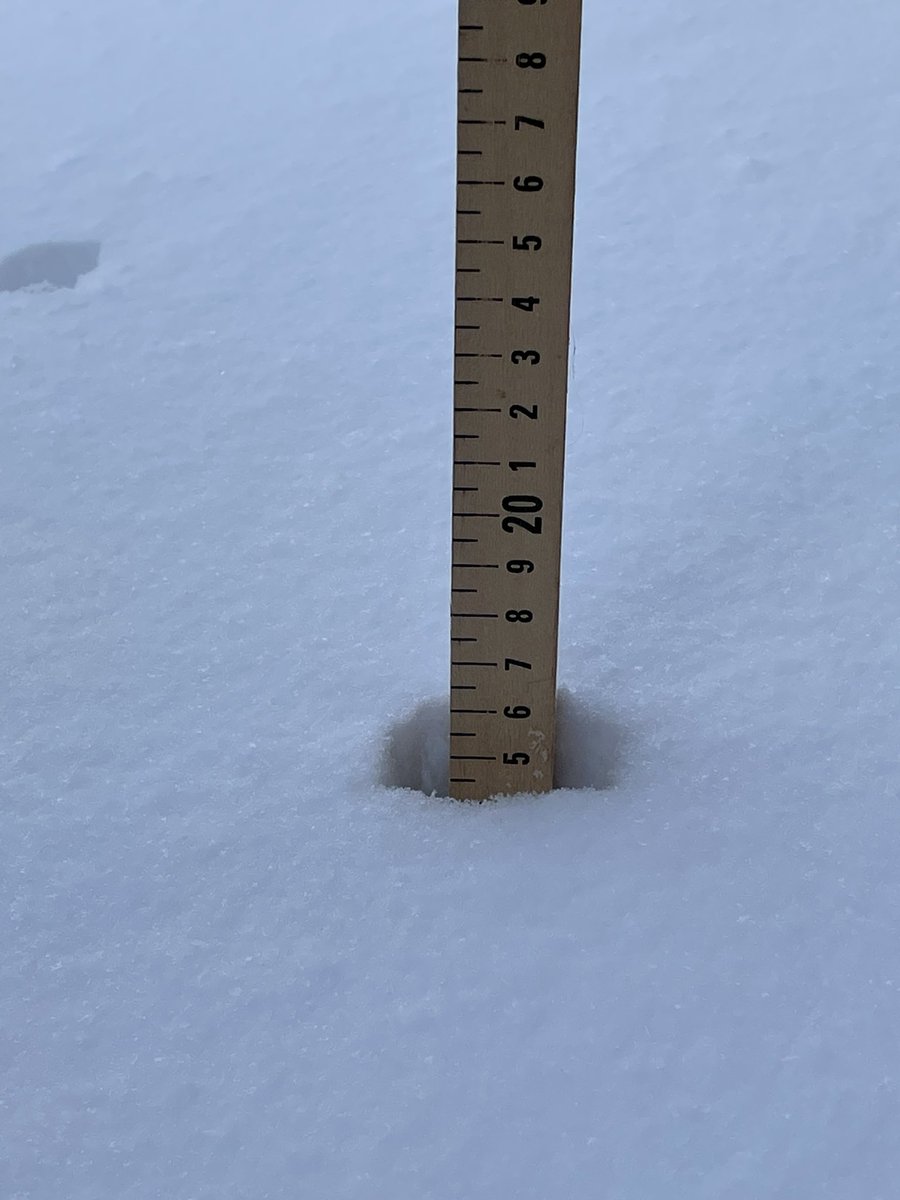 4inches of snow fell from 5:30-8:45.  About 15 cm in total when we measured this morning. #ayrontario #ONStorm @IWeatherON