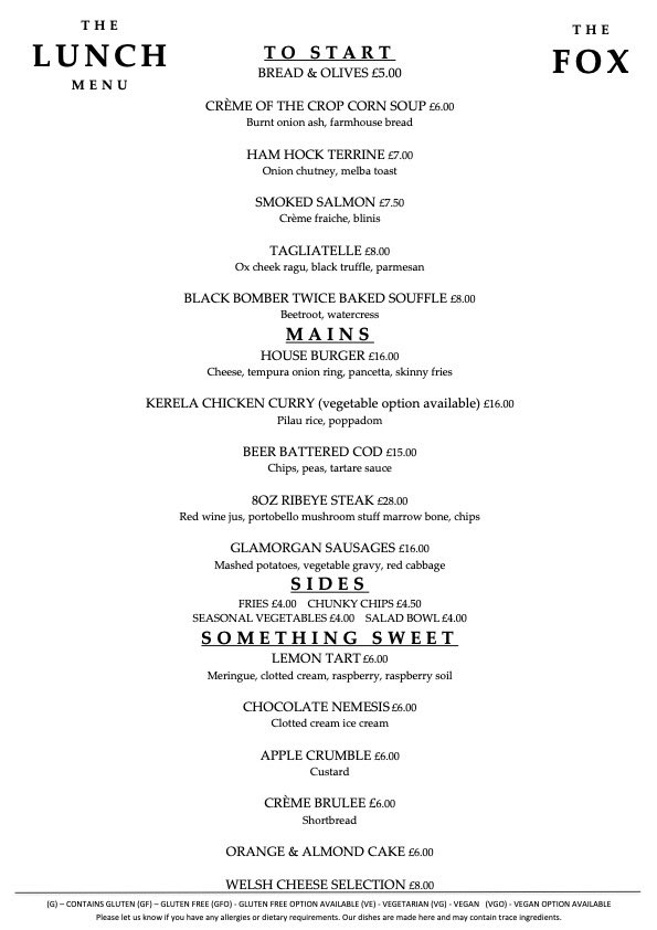 Our restaurant is now open Wednesday - Saturday for lunch &amp; dinner &amp; Sunday for lunch until 4pm! 🦊 

The bar is open daily! 🍻 

We advise booking online via our website to avoid disappointment.