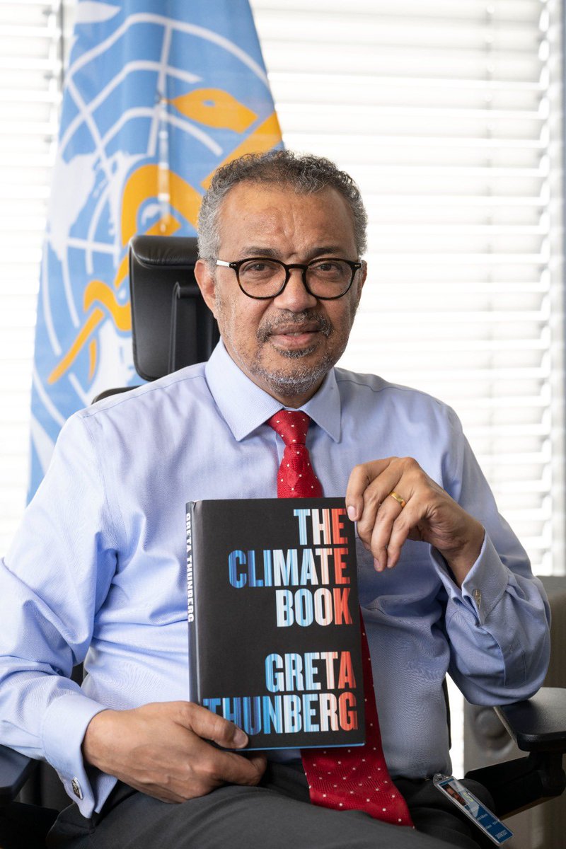 Dear @GretaThunberg, congratulations on the Climate Book. I was pleased to contribute to again highlight that the #ClimateCrisis is a health crisis. Thank you for the copy & also for your tireless efforts to raise awareness of the importance of #ClimateAction to protect our 🌍.