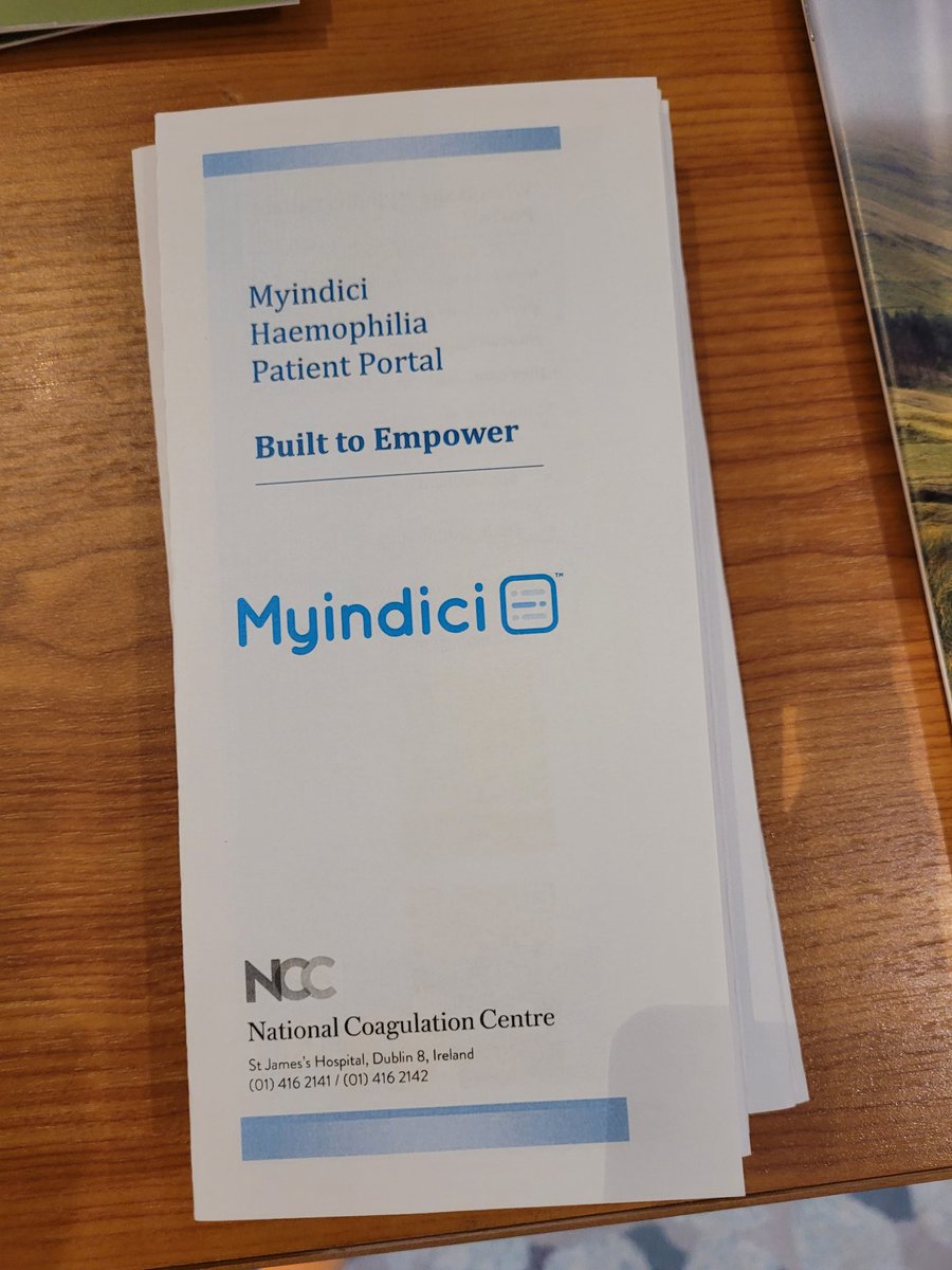 The National Haemophilia Service is delighted to announce the launch today at the IHS AGM of a fully interactive patient portal (myindici) for adults with bleeding disorders in Ireland. @HaemophiliaIRL #nationalcoagulationcentre