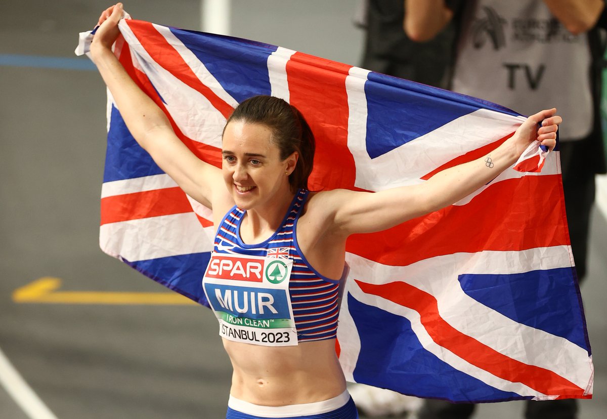Team GB (@teamgb) on Twitter photo She's done it🥇🥇🥇🥇🥇
<a href="/lauramuiruns/">Laura Muir</a> wins her fifth European Indoor title to become Britain's most successful athlete in the history of the competiton.
1500m royalty👑 She's done it🥇🥇🥇🥇🥇
<a href="/lauramuiruns/">Laura Muir</a> wins her fifth European Indoor title to become Britain's most successful athlete in the history of the competiton.
1500m royalty👑