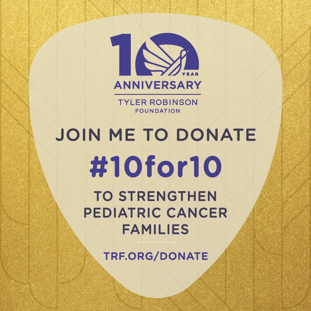 Imaginedragons's tweet photo. today is the 10th anniversary of @TRFdotORG. it has been an amazing decade of helping families get through pediatric cancer diagnoses and we are looking forward to the future. join us by donating $10 or more at https://t.co/2bXTERBRDl 
#10for10 https://t.co/AAF6yR3Ykp