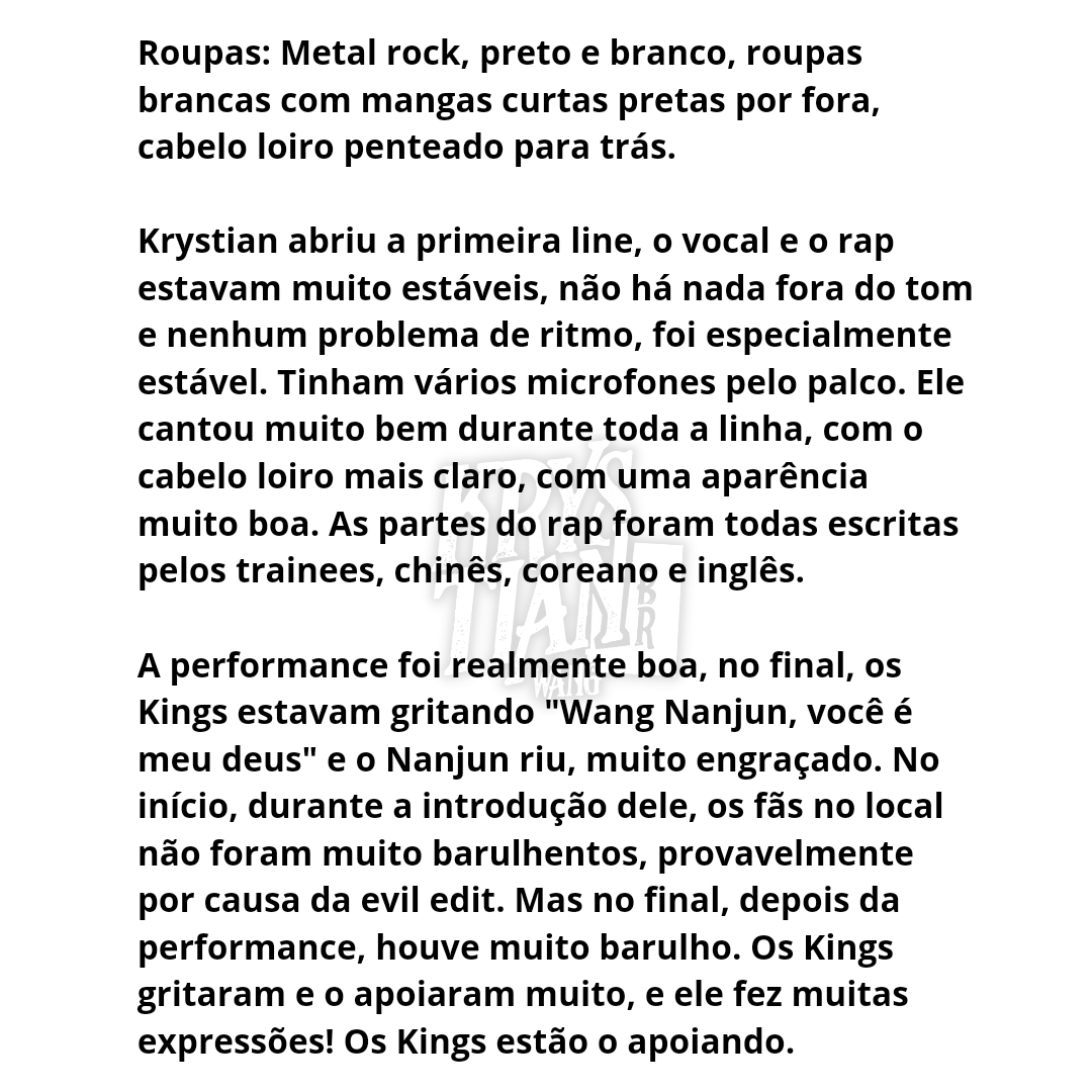 KrystianBR's tweet photo. [INFO] 04.04 | Krystian está recebendo avaliações muito positivas por sua performance, estão dizendo que ele foi muito bem! Confira a tradução do report de Kings que estavam no local.

#KRYSTIAN #크리스티안 #王南钧 #BOYSPLANET https://t.co/rlAP951W2u