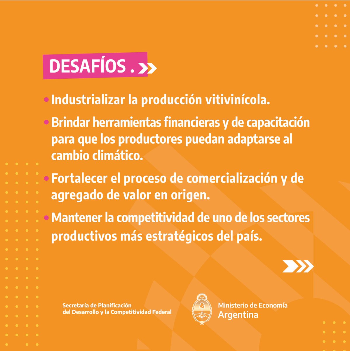 DesarrolloFedAR's tweet photo. Las principales intervenciones del #PROVIARII están destinadas a fortalecer la sostenibilidad ambiental, social y productiva del sector vitivinícola.
Industrializar la producción vitivinícola✅
Fortalecer el proceso de comercialización y de agregado de valor en origen✅ https://t.co/scohBnhB7h