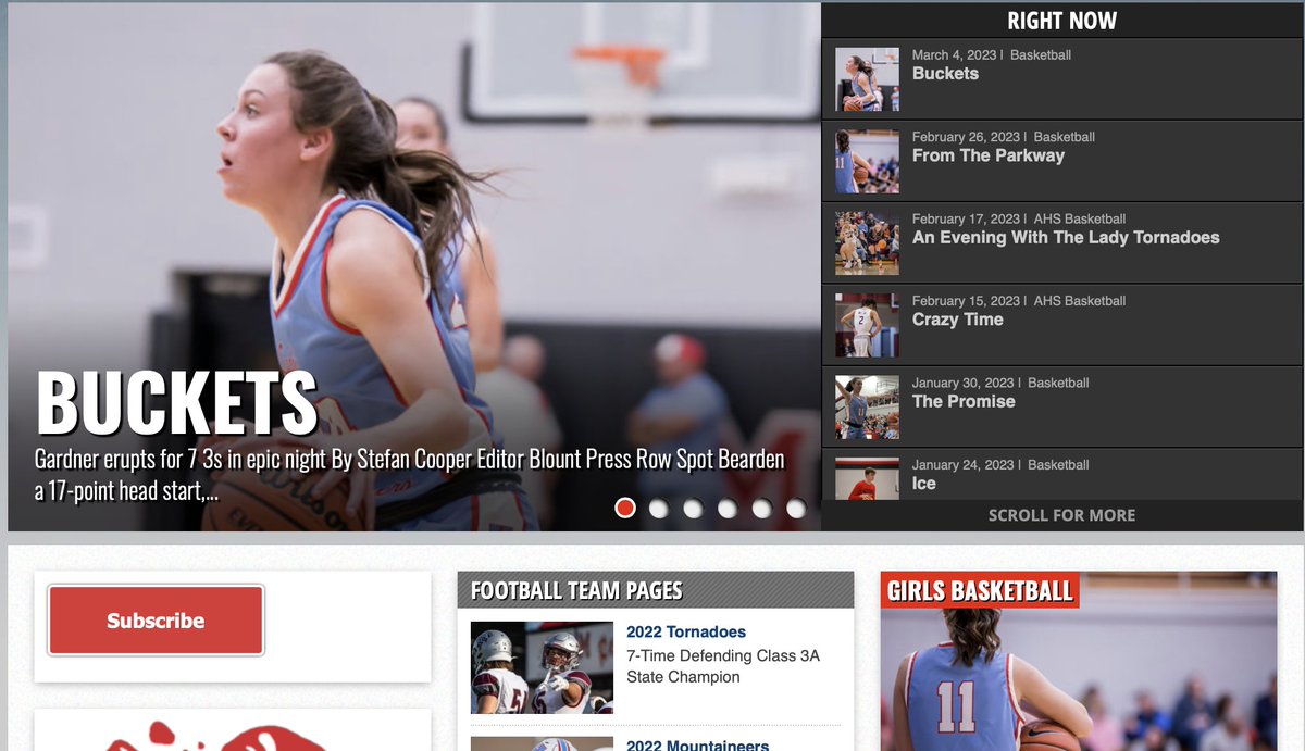 It’s not everyday you drop 27 on somebody and blow up their squad for seven 3s. To ensure Bekah Gardner’s big night is documented in our files and to wish Heritage good luck this evening, we put together “Buckets” at  blountpressrow.com. 

Go Lady Mountaineers!