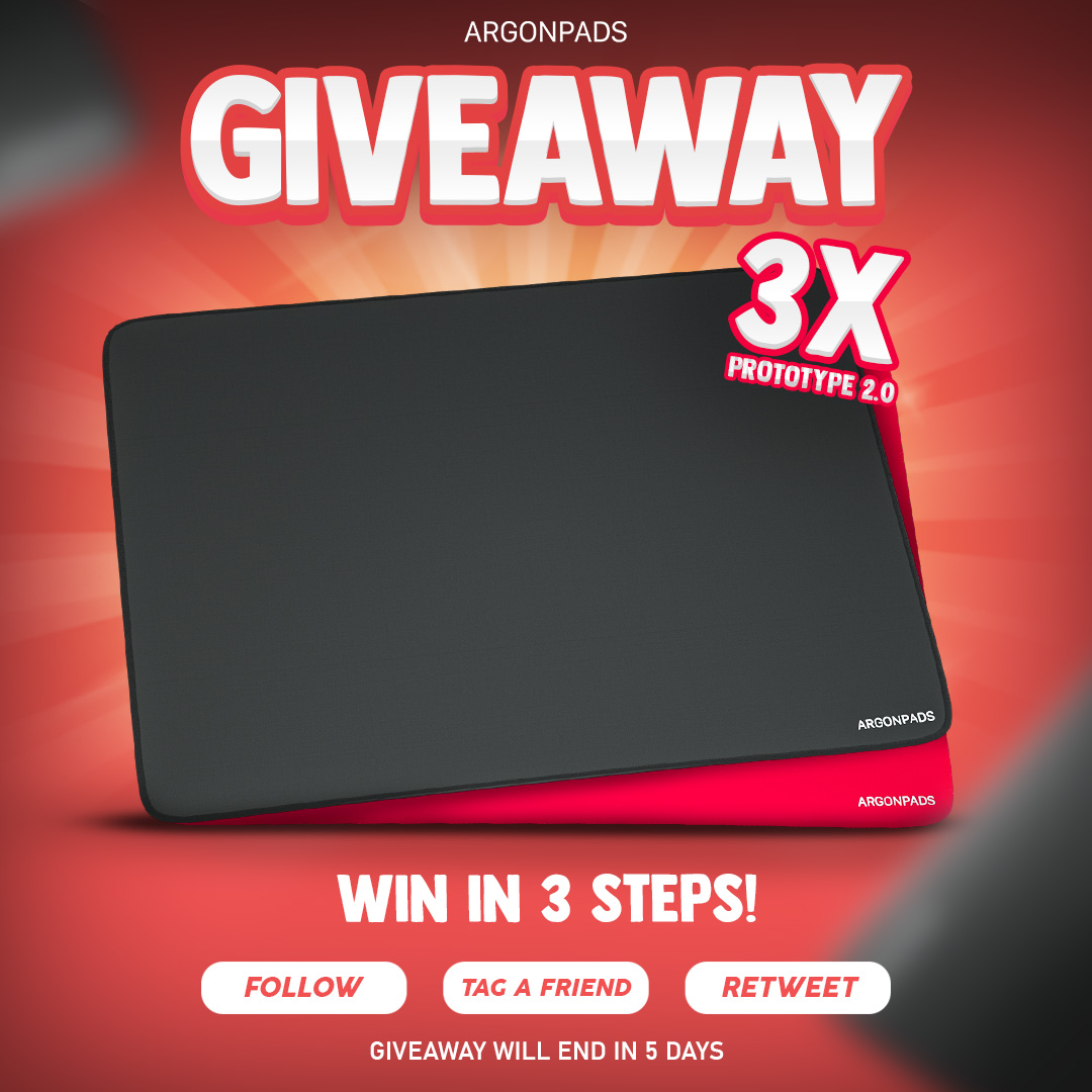 🎁 GIVEAWAY TIME 🎁

With the release of the new argonpads prototype, we're giving away 3x to you guys!

- Follow <a href="/argonpads/">argonpads</a>

- Retweet this tweet

- Tag a friend who needs a new mousepad

Good luck to everyone!