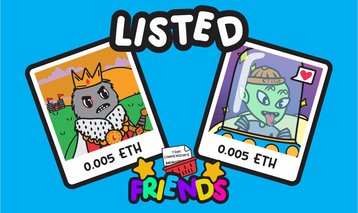 🚨 FIRST DROP IS LISTED!

⭐️Friend Fluffy King #001
⭐️Friend ET Club #002

💲0.005 $ETH

💌Link below:

#NFTCommunity #PolygonNFT #OpenSeaCollection