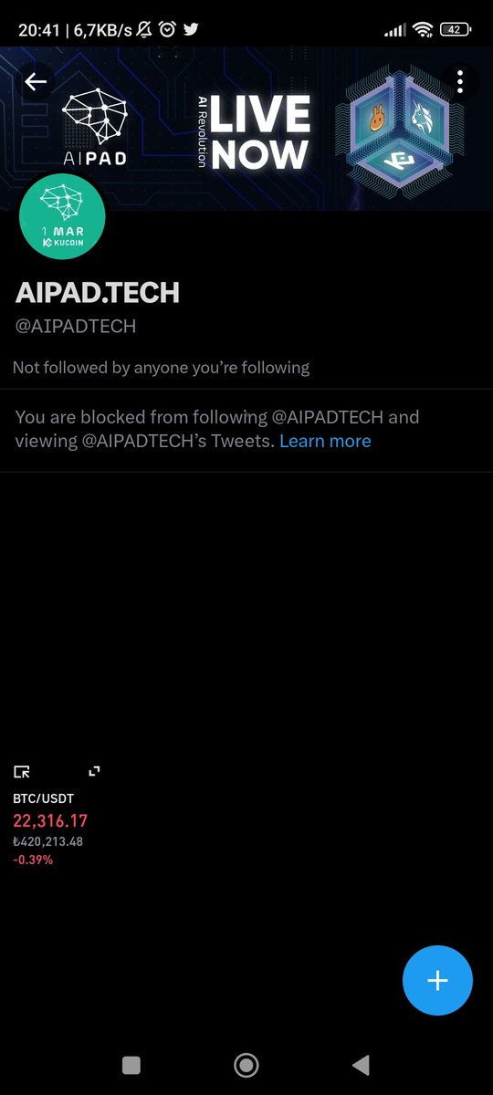 LeadEngineerr's tweet photo. @AIPADTECH @BSCPad LoL scammers blocked me. They robbed people on kucoin before claim time and now they blocked me #aipad #scamzilla https://t.co/n0MKWOJmtO