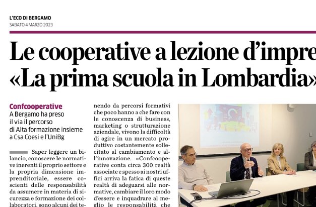 confcoopbg's tweet photo. Educazione, cultura, Innovazione per tenere alta la vocazione delle persone che fanno grandi le nostre imprese! A #Bergamo le cooperative hanno investito molto per qualificare la funzione di rappresentanza anche grazie all’alta qualità dei servizi che ci assicura #CSACOESI. https://t.co/iivwvqTIqx