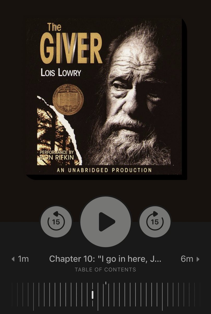 “I liked the feeling of love,” he confessed. “I wish we still had that…of course I understand it wouldn’t work very well, &amp; it’s much better to be organized the way we are now. I can see it was a dangerous way to live.” 

Rereading The Giver, which I last read in 5th grade 🤯