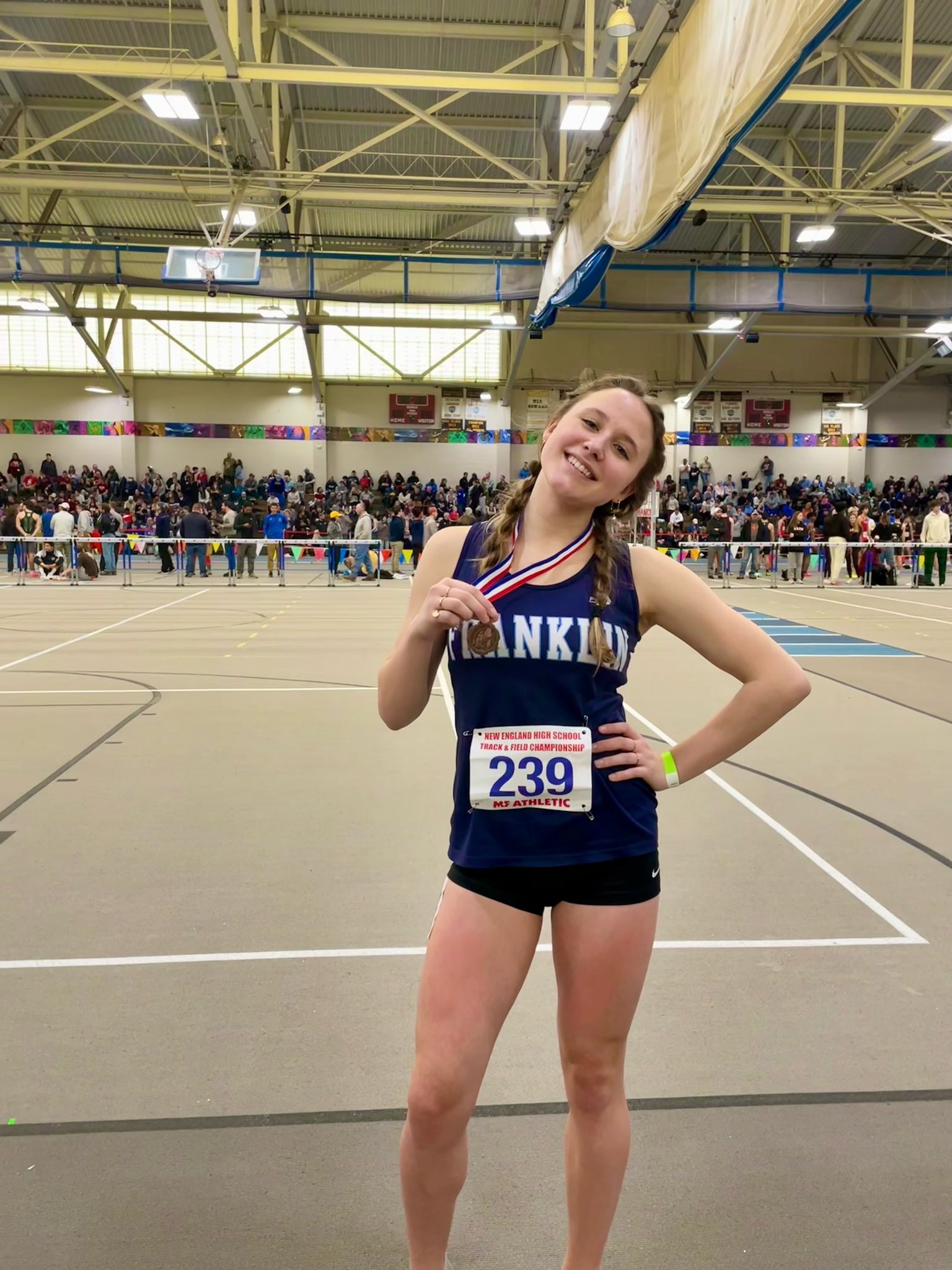 FHS Sarah Dumas takes 4th in New England 55m hurdles