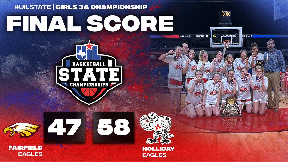 🚨Holliday makes history with the first #UILState 3A Girls Basketball Championship in school history🏆🏀