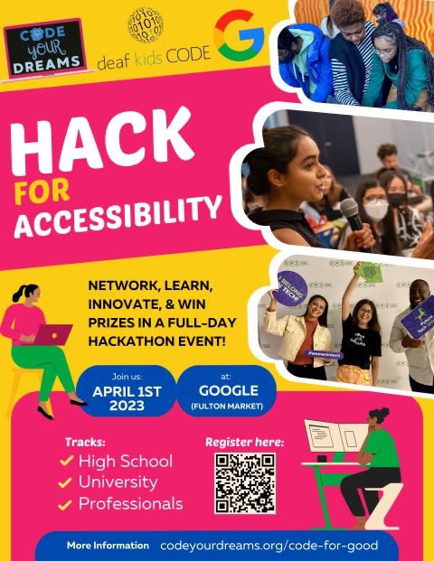 jilizart123's tweet image. @codewithbri @deafkidscode @WeCodeDreams
codeyourdreams.org/code-for-good
Looking forward to our event on April 1st at Google in Chicago!