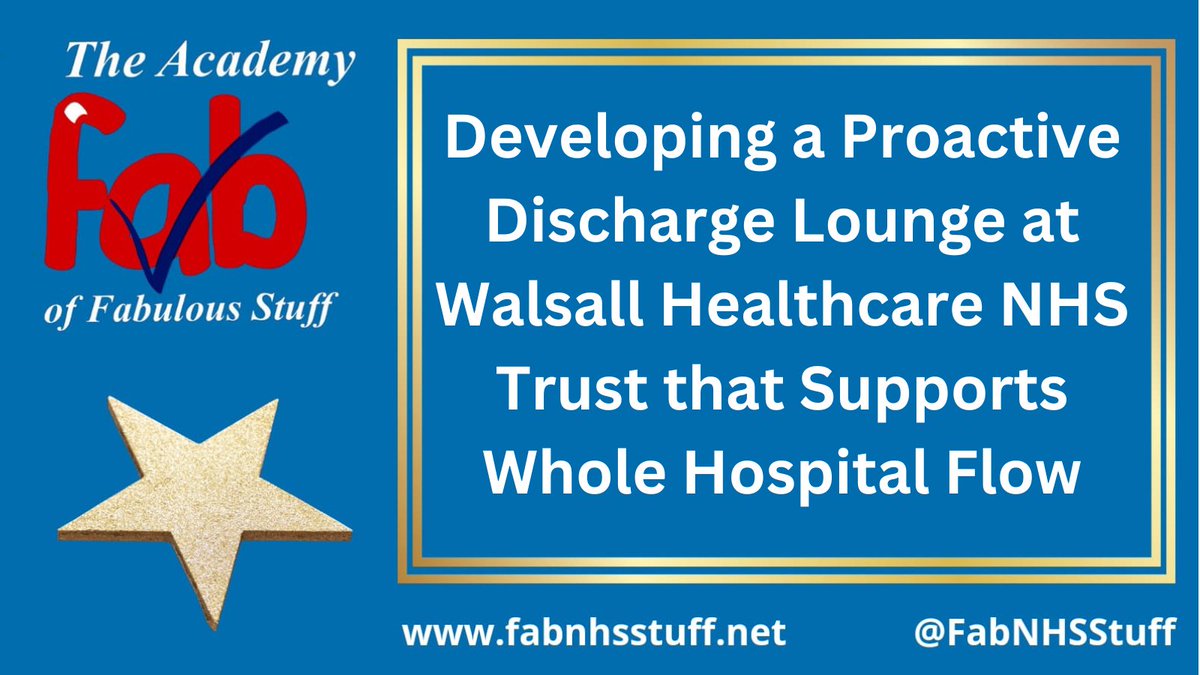 Find out how Walsall Healthcare NHS Trust developed a proactive discharge lounge that supports the whole hospital flow...

ow.ly/43r950N3sgi

<a href="/RoyLilley/">Roy Lilley 💙</a> <a href="/WalsallHcareNHS/">Walsall Healthcare</a>