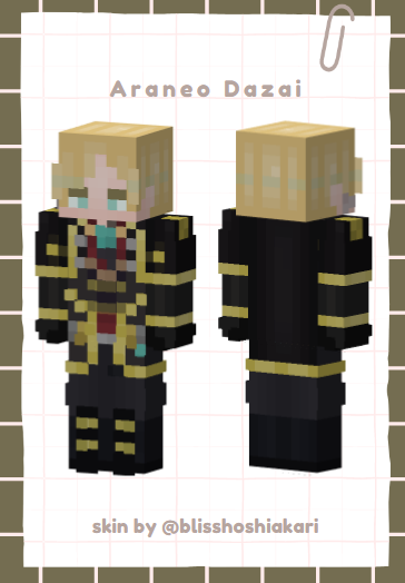 minecraft skin for <a href="/AraneoDazai/">Araneo Dazai</a> ~ ! 💛🤴🏻

#Vtuber #Vtubers #Minecraft