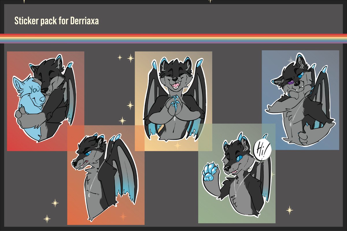 Noohm7's tweet image. Sticker pack for @Derriaxa 

#telegramsticker #furryart
