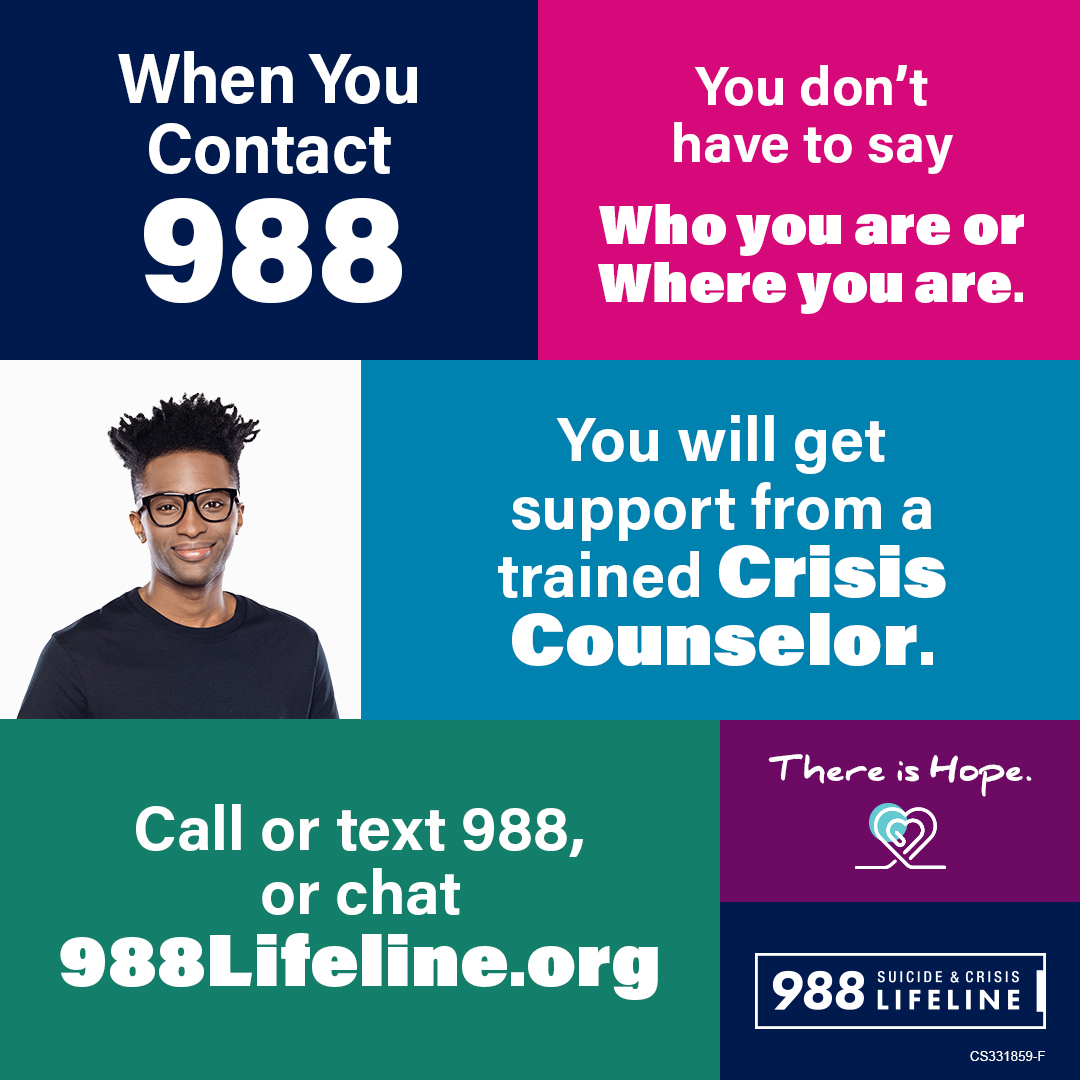 samhsagov's tweet image. ✅ 988 Fact: What you say about yourself is your choice when you call, text or chat 988. 

The 988 Lifeline has several safeguards to address concerns about privacy. #suicideprevention #988lifeline bit.ly/3RncCQb
