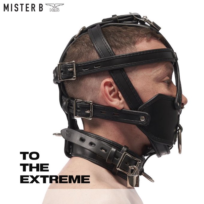 The Mister B Leather Extreme Muzzle Head Harness
Is only for the most submissive subs. 

Enter total