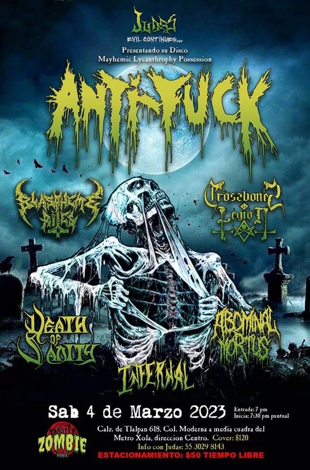 BBeat105's tweet photo. Estos son los conciertos que hay para hoy, 4 de marzo:

- #HellblastNight en #LaUTA, con #Deimös, #HellblastProds

- #AntiFxck en el #ZombieDiner

- #AntiMurosFest en el #ForoElMictlán, con Corrupted Youth, Helltroopers, @deathmatchcore. #VenasRotasDiscos https://t.co/9KYsqbgT5y