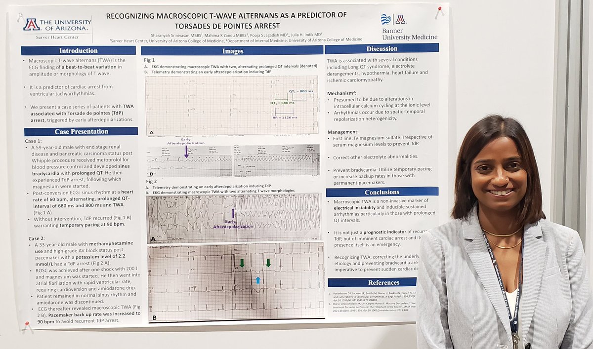 Come check out @Sharanyah presenting our poster on Recognizing Macroscopic T-Wave Alternans at poster board #99. #ACC23
