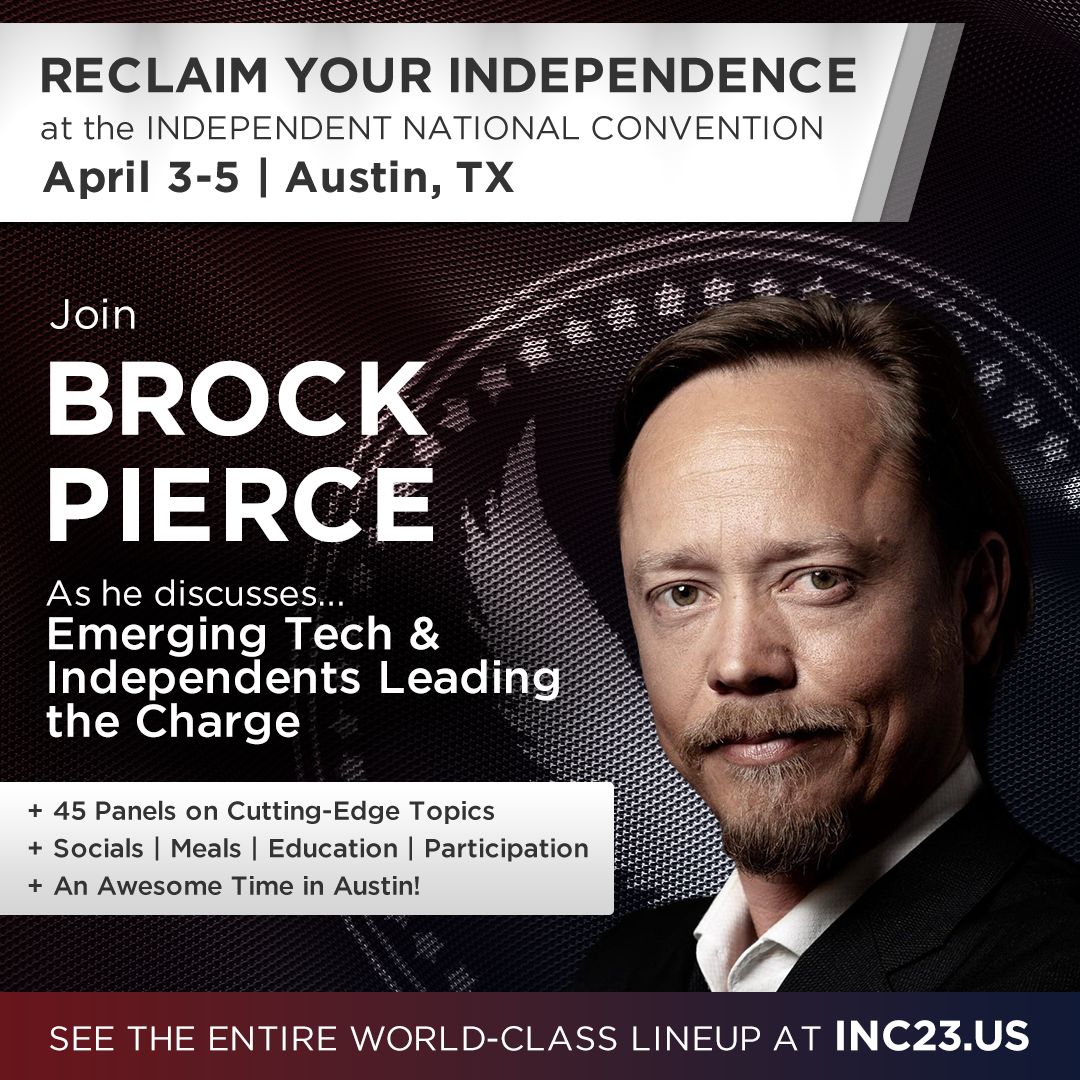 brockpierce's tweet photo. While #Web3 is de-monopolizing #Web2 the Independent movement is de-monopolizing the two-party system.
What kind of future are we going to co-create with emergent technological tools? #Gov3
Join us as #TogetherWeRise👇
https://t.co/3dGSw5v4hw https://t.co/DDX8DplAyR