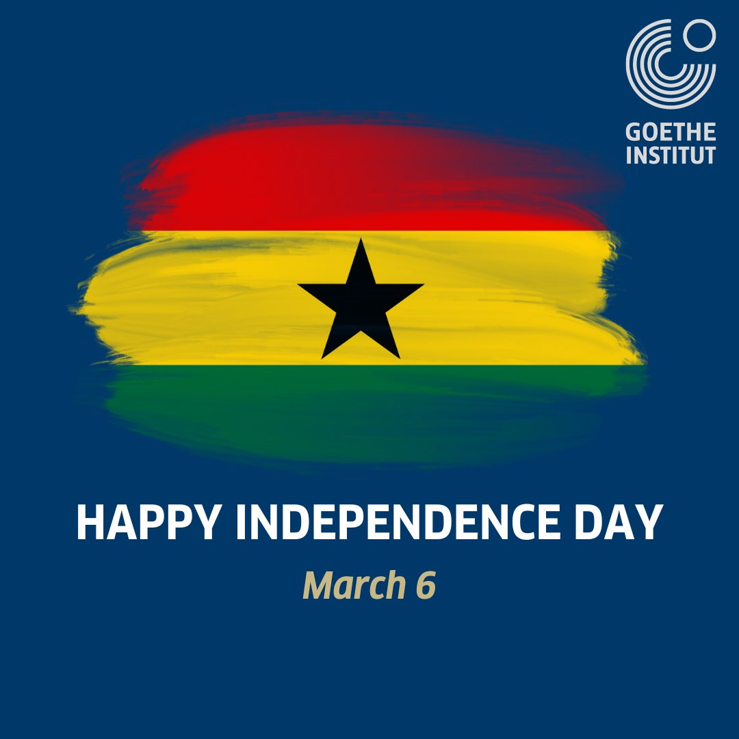 Goethe-Institut Ghana wishes all Ghanaians a Happy Independence Day 🇬🇭

#HappyIndependenceDay
#goethelovesghana
#goetheinstitutghana