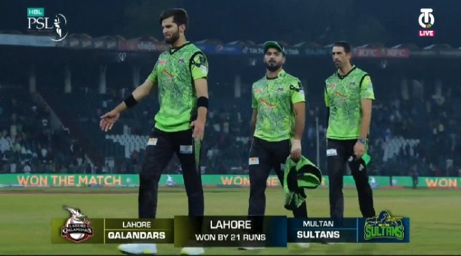 Another Qalandars night...""Say Alhumdulillah""
5th consecutive victories in a row by Qalandars...
#LahoreQalandars
#HBLPSL2023