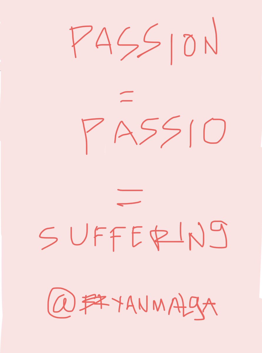 Nobody is going to tell you that “passion” comes from the latin word “passio”/“passionare” which actually stands for “suffering”.

When you really have a passion, you are willing to suffer and to experience pain in order to accomplish whatever you desire. 

U passionate?
#GM web3