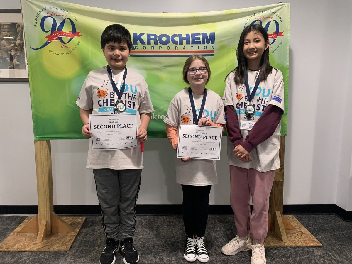 Today, our two “You Be the Chemist” teams earned first and second place in the regional competition!

Congrats to Ian Zhu, David and Anton Banweg and Jerry Du for earning 1st place and Noah Lue, Sonia Morford, and Jessie Chang for earning 2nd place!