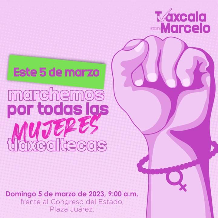 Marcha a favor de las #mujeresconmarcelo en #Tlaxcala. Se manifestarán políticamente a favor #MarceloSí para ser el coordinador nacional de los comités de defensa de cara al proceso de #2024. #DiaInternacionalDeLaMujer

La cita es este domingo 05 de marzo de 2023. ¡Acompáñanos¡